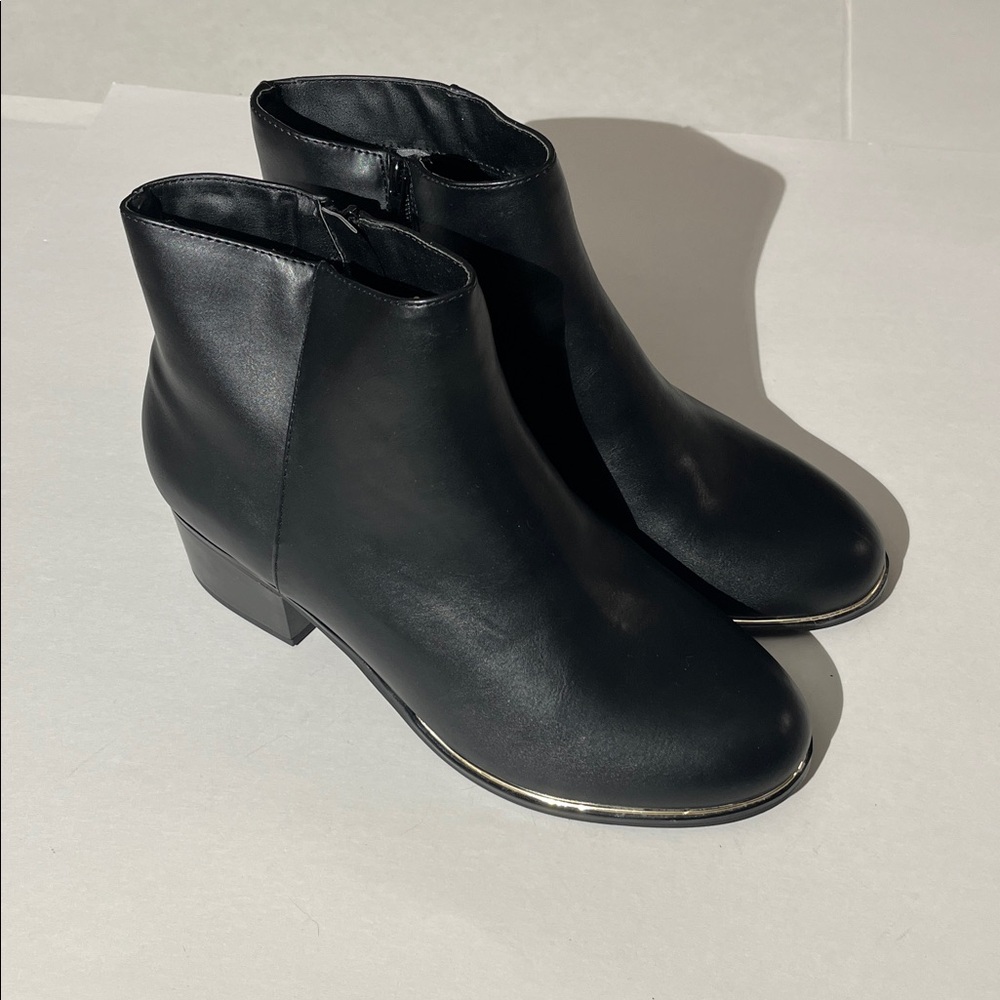 Lane Bryant Black Ankle Booties Boots Shoes Side Zipper sz 12W NEW Vegan Leather - Picture 2 of 10